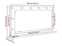 Espejo de tocador con espejo Madera antigua 100 x 55 x 18 cm Marru00f3n Clearance
