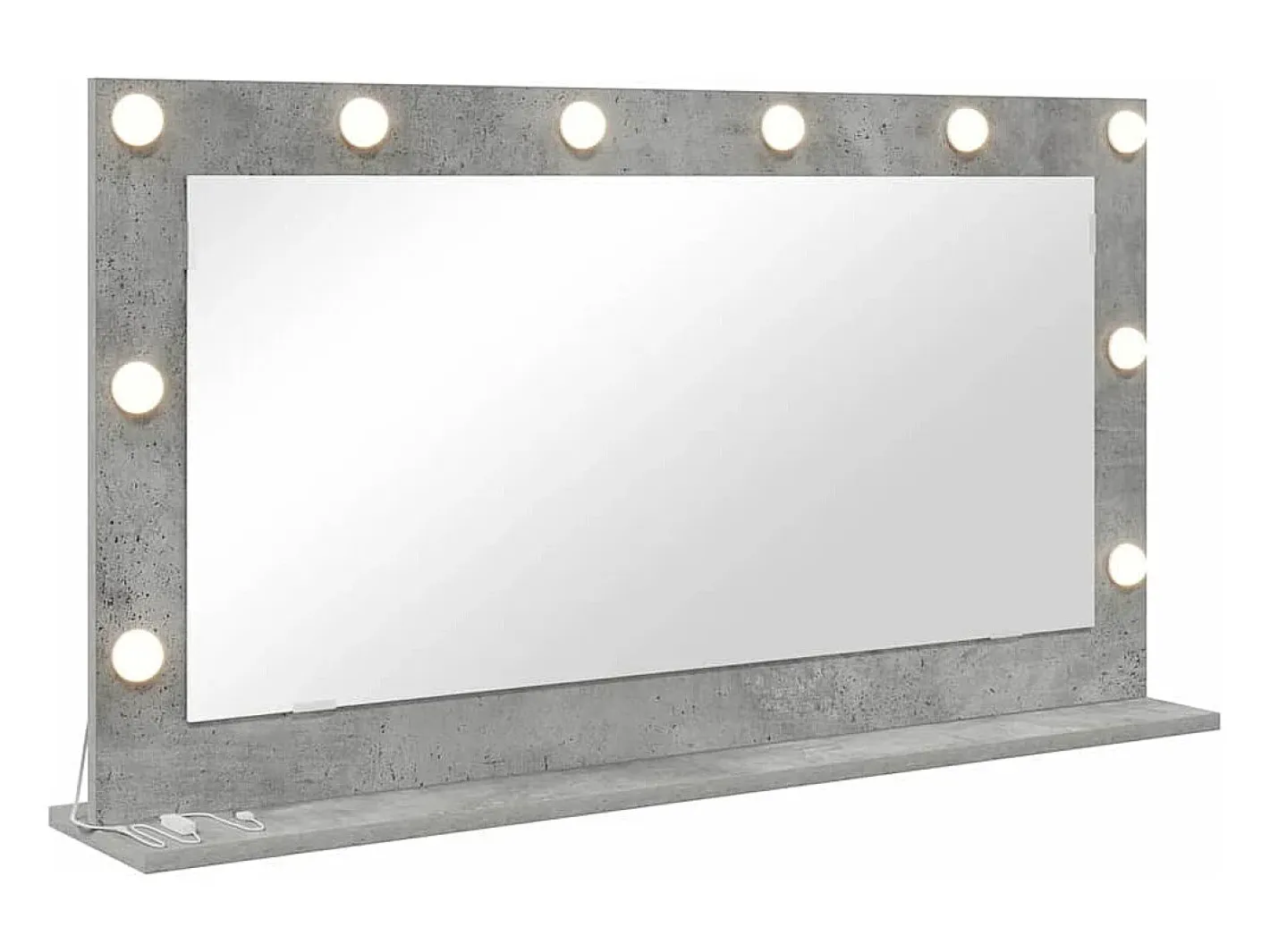 Espejo De Pared|Espejo-Espejo de tocador con espejo hormigón 100 x 55 x 18 cm Gris