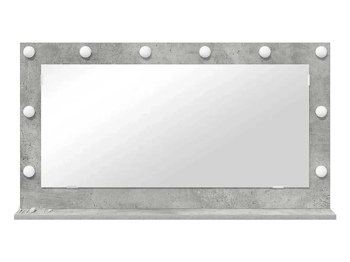 Espejo De Pared|Espejo-Espejo de tocador con espejo hormigón 100 x 55 x 18 cm Gris