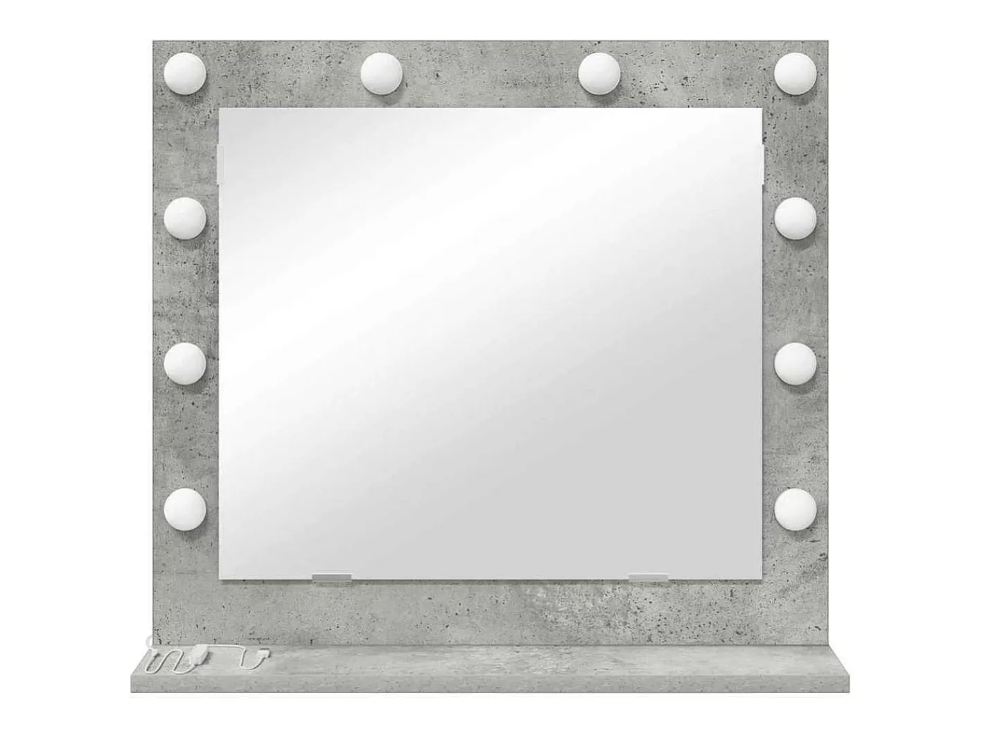 Clearance Espejo de tocador con espejo hormigón 60 x 55 x 18 cm Gris