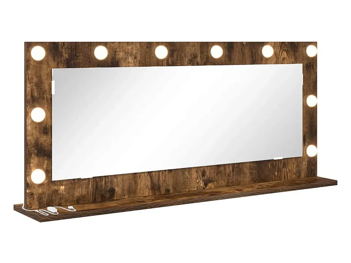 Hot Espejo de tocador con espejo Roble ahumado 100 x 45 x 18 cm Marru00f3n