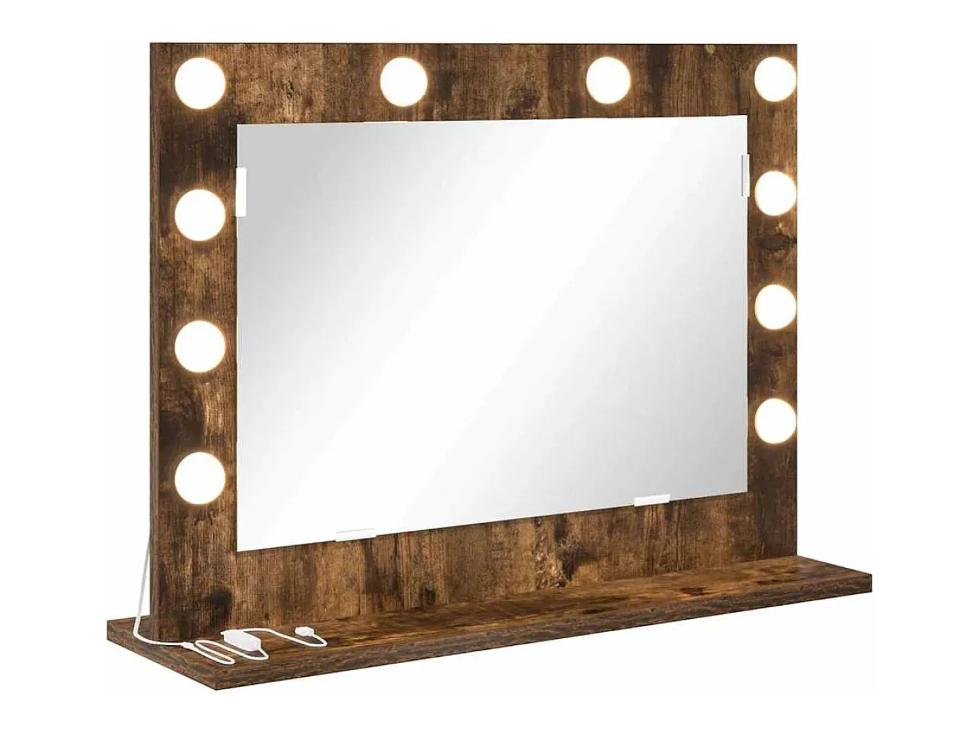 Espejo de tocador con espejo Roble ahumado 60 x 45 x 18 cm Marru00f3n Sale