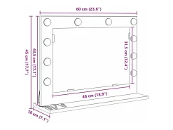 Discount Espejo de tocador con espejo Roble 60 x 45 x 18 cm Negro