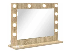 Sale Espejo de tocador con espejo Roble Sonoma 60 x 45 x 18 cm Marru00f3n