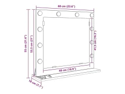 Espejo de tocador con espejo Roble artesanal 60 x 55 x 18 cm Marru00f3n Outlet