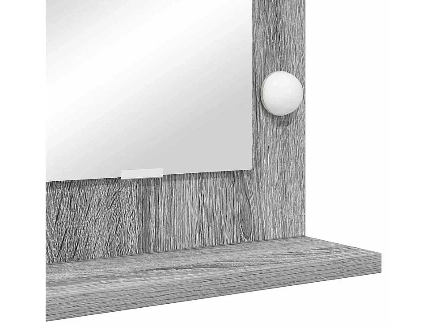 New Espejo de tocador con espejo Sonoma Grey 80 x 55 x 18 cm Gris