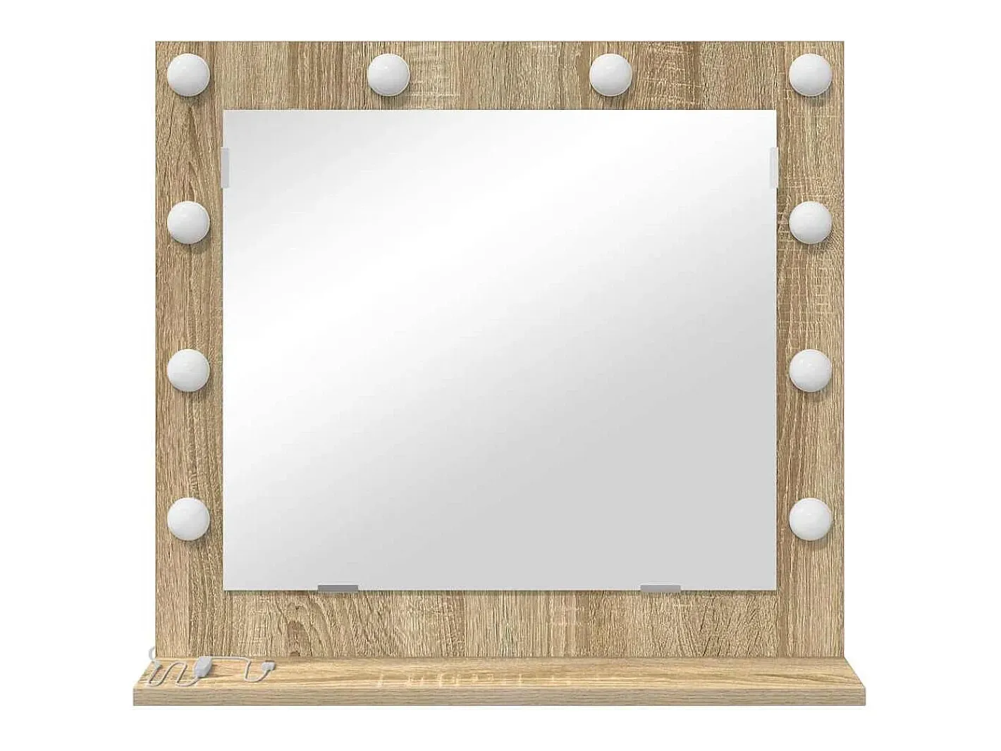 Best Espejo de tocador con espejo Roble Sonoma 60 x 55 x 18 cm Marru00f3n