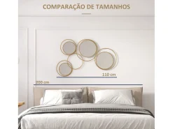 Discount Homcom Espejo decorativo Dilux 4 espejos 68x110x2 cm Dorado