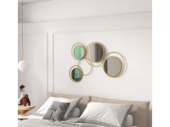 Discount Homcom Espejo decorativo Dilux 4 espejos 68x110x2 cm Dorado