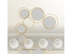 Discount Homcom Espejo decorativo Dilux 4 espejos 68x110x2 cm Dorado