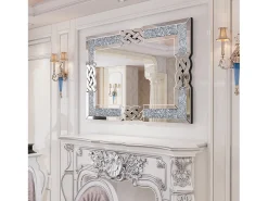 Fativo Espejo De Pared|Espejo-Espejo decorativo grande para salón, espejo de pared decorativo rectangular, espejos de pared de diseño, 100x70cm Plateado