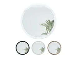 Online Espejo Globe 80 cm, Espejo de Pared Redondo Decorativo para Recibidor y Sala de Estar con Marco de MDF en aspecto en bronce Marru00f3n