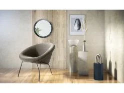 Hot Espejo Globe 50 cm, Espejo de Pared Redondo Decorativo para Recibidor y Sala de Estar con Marco de MDF en de alto brillo Negro