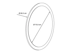 Sale Espejo Globe 80 cm, Espejo de Pared Redondo Decorativo para Recibidor y Sala de Estar con Marco de MDF en petróleo de alto brillo Azul turquesa