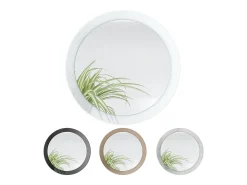 Espejo Globe 50 cm, Espejo de Pared Redondo Decorativo para Recibidor y Sala de Estar con Marco de MDF en burdeos de alto brillo Granate Discount