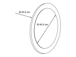 Sale Espejo Globe 50 cm juego de 3, 3 espejos de pared redondos decorativos para pasillo y salón con marco de MDF en burdeos de alto brillo Granate