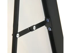 Espejo-Espejo irrompible de cuerpo entero, 165x60cm, espejo de pie para colgar o apoyar en la pared, espejo de suelo con soporte, color Negro