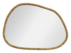 Outlet Homcom Espejo Kendra forma irregular marco madera natural 50x70x2,1 cm Color natural claro