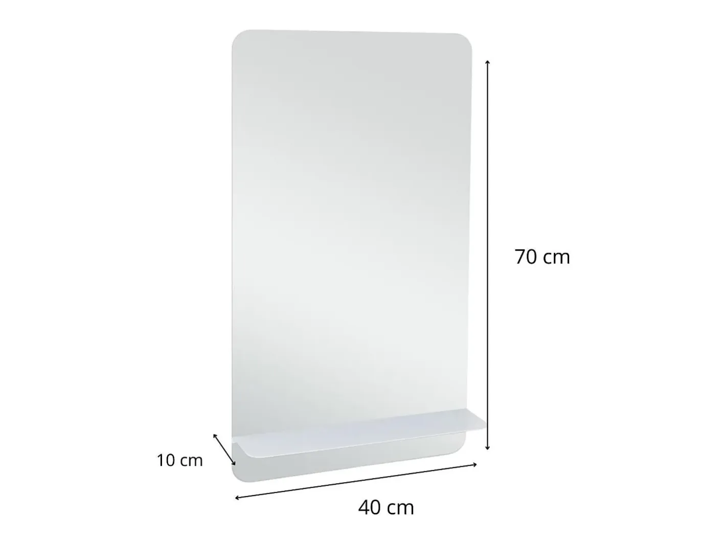Espejo De Pared|Espejo-Espejo lavabo WC SIMONA con estante Blanco