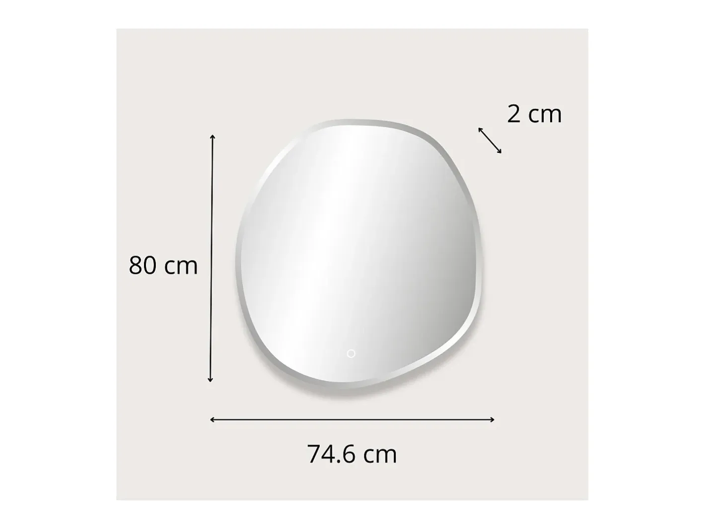 Clearance Espejo LED orgánico D60/80cm en vidrio FLUEA Plateado