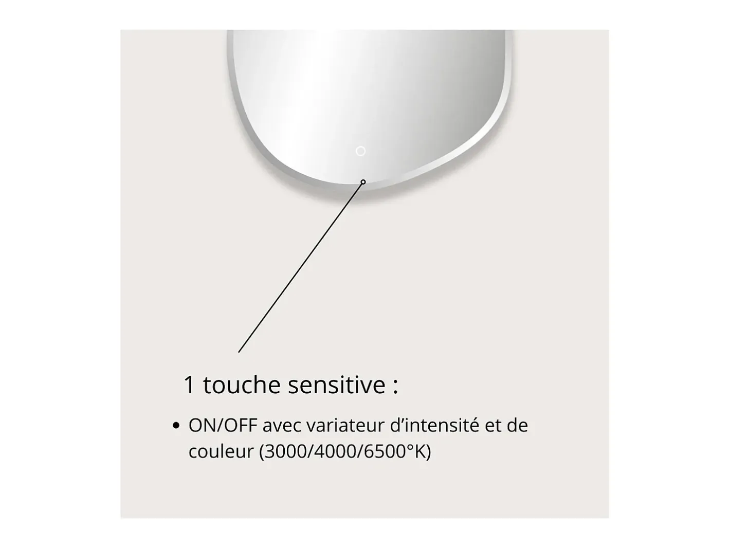 Clearance Espejo LED orgánico D60/80cm en vidrio FLUEA Plateado