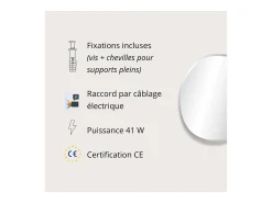 Clearance Espejo LED orgánico D60/80cm en vidrio FLUEA Plateado