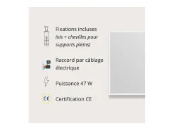 Espejo-Espejo LED rectangular L60/80cm de vidrio ECLIPS Plateado