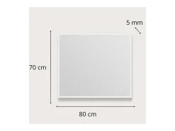 Espejo-Espejo LED rectangular L60/80cm de vidrio ECLIPS Plateado