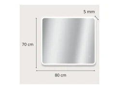 Espejo-Espejo LED rectangular L60/80/90/120cm con retroiluminación MIRALUX Plateado