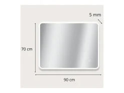 Espejo LED rectangular L60/80/90/120cm con retroiluminación MIRALUX Plateado Hot