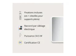 Espejo LED rectangular L60/80/90/120cm con retroiluminación MIRALUX Plateado Hot