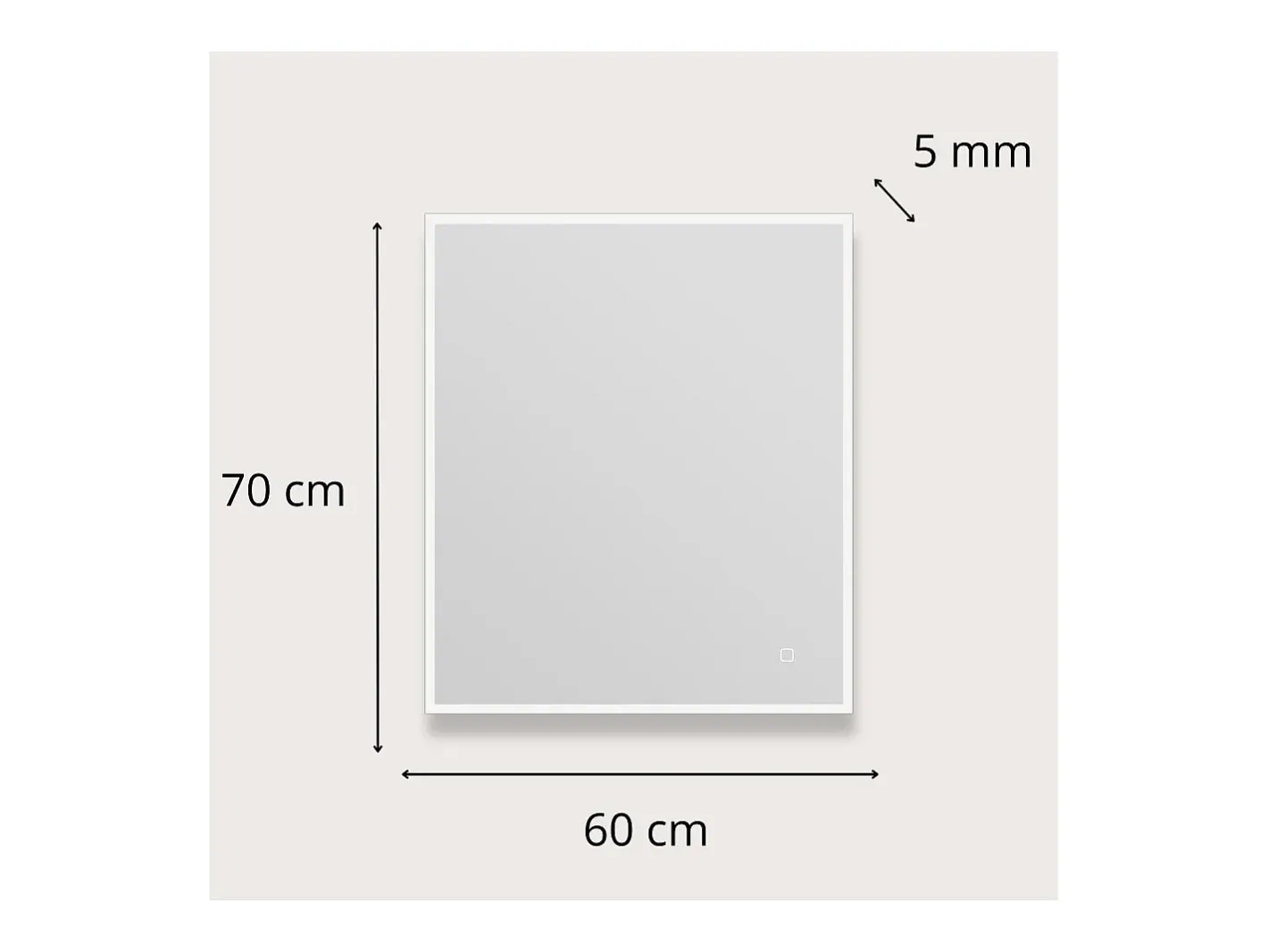 Espejo LED rectangular L60/80cm de vidrio ECLIPS Plateado Sale