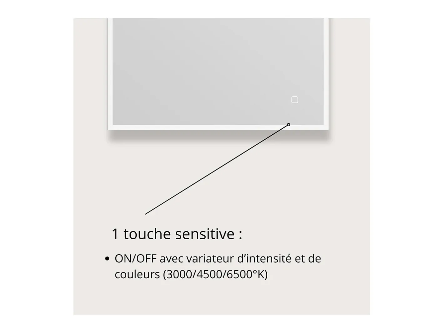 Espejo LED rectangular L60/80cm de vidrio ECLIPS Plateado Sale