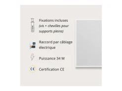 Espejo LED rectangular L60/80cm de vidrio ECLIPS Plateado Sale