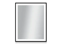 Espejo LED rectangular L60/80/120cm con marco de aluminio mate VELUNA Negro Discount