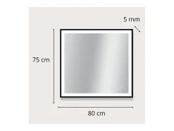 Espejo LED rectangular L60/80/120cm con marco de aluminio mate VELUNA Negro Online