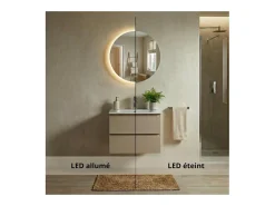 Outlet Espejo LED redondo D60/120cm de vidrio CANDRA Plateado