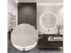 Rea Espejo LED redondo 60cm con retroiluminación y función de calefacción Blanco