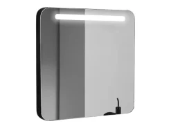 Espejo-Espejo LED Zoé 60x70 cm marco de aluminio mate, luz natural 4000K, LED Samsung reemplazables, diseño compacto para baño Negro