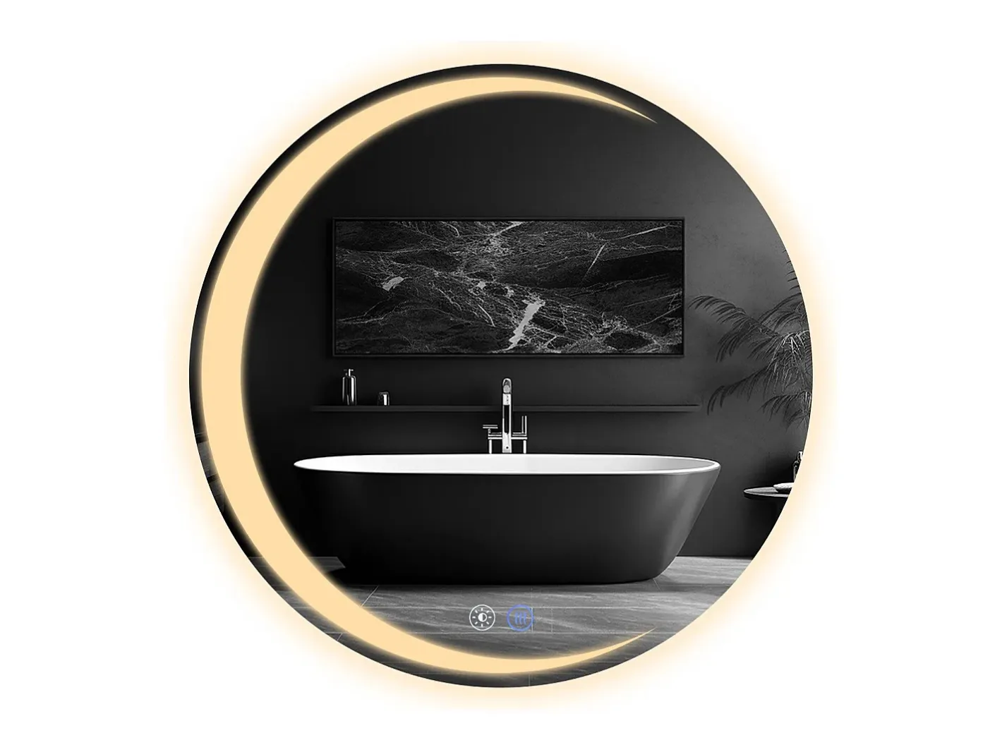 Best NETTLIFE Espejo con Iluminación Espejo de Baño Redondo LED Espejo de Baño IP44 60cm Espejo de Baño Redondo con Táctil Plateado