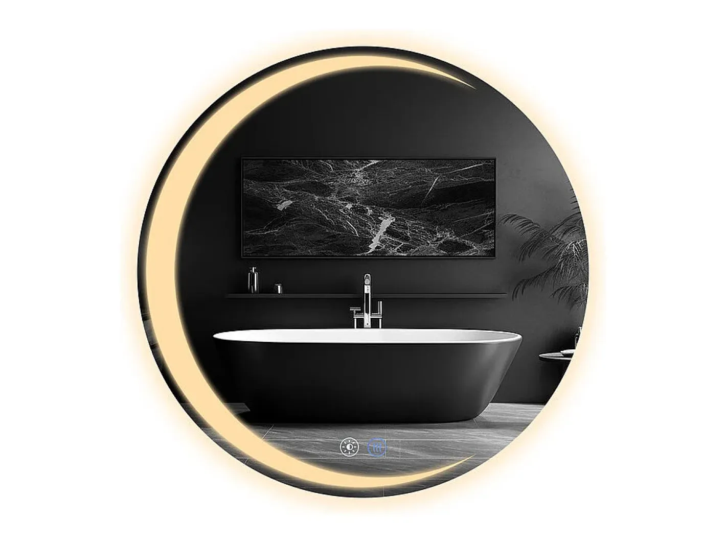 Best NETTLIFE Espejo con Iluminación Espejo de Baño Redondo LED Espejo de Baño IP44 60cm Espejo de Baño Redondo con Táctil Plateado