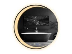 NETTLIFE Espejo con Iluminación Espejo de Baño Redondo LED Espejo de Baño IP44 50cm Espejo de Baño Redondo con Táctil Plateado Discount