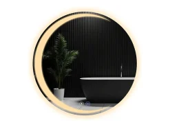 NETTLIFE Espejo-Espejo con Iluminación Espejo de Baño Redondo LED Espejo de Baño IP44 70cm Espejo de Baño Redondo con Táctil Plateado
