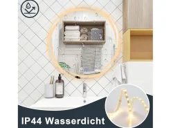 NETTLIFE Espejo-Espejo con Iluminación Espejo de Baño Redondo LED Espejo de Baño 60cm Redondo IP44 Espejo de Baño con Táctil Plateado