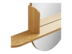 Online Les Tendances Espejo ovalado BARCO con estante de madera natural – L 92 x H 94,5 cm Beige