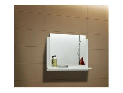 Meublorama Espejo para baño de la colección OWL/RAVEN/BIRD, color Blanco Best