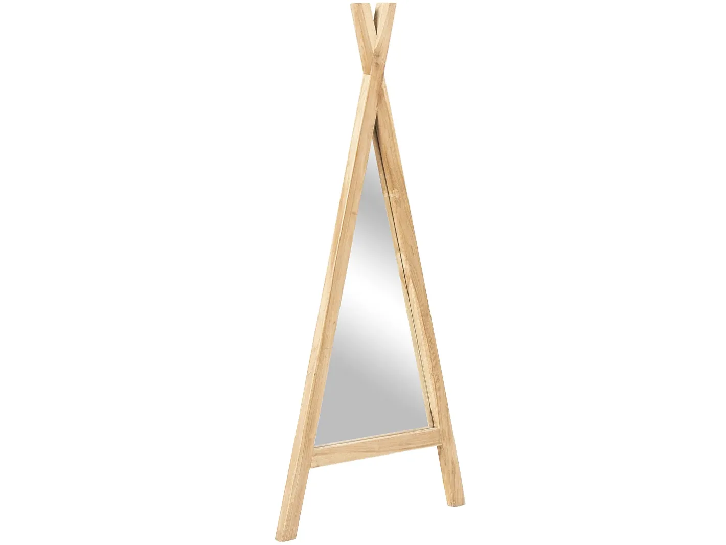 Best OZAIA Espejo para niños tipi de madera de teca - Ancho 55 x Alt. 120 cm - Natural - BATAM Color natural claro