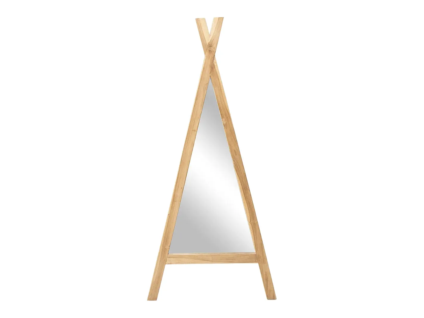 Best OZAIA Espejo para niños tipi de madera de teca - Ancho 55 x Alt. 120 cm - Natural - BATAM Color natural claro