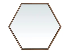 Discount Angel Cerda Espejo pared hexagonal nogal 3039 Marru00f3n