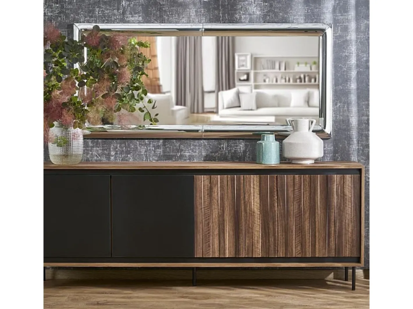 MSO Espejo De Pared|Espejo-Espejo rectangular de diseño 162 x 72 cm Ven Plateado